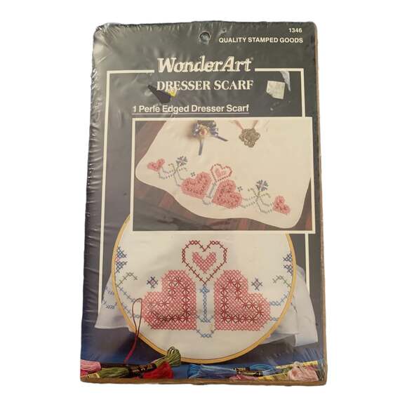 Wonder art dresser scarf cross stitch new in package nwt - Picture 1 of 2